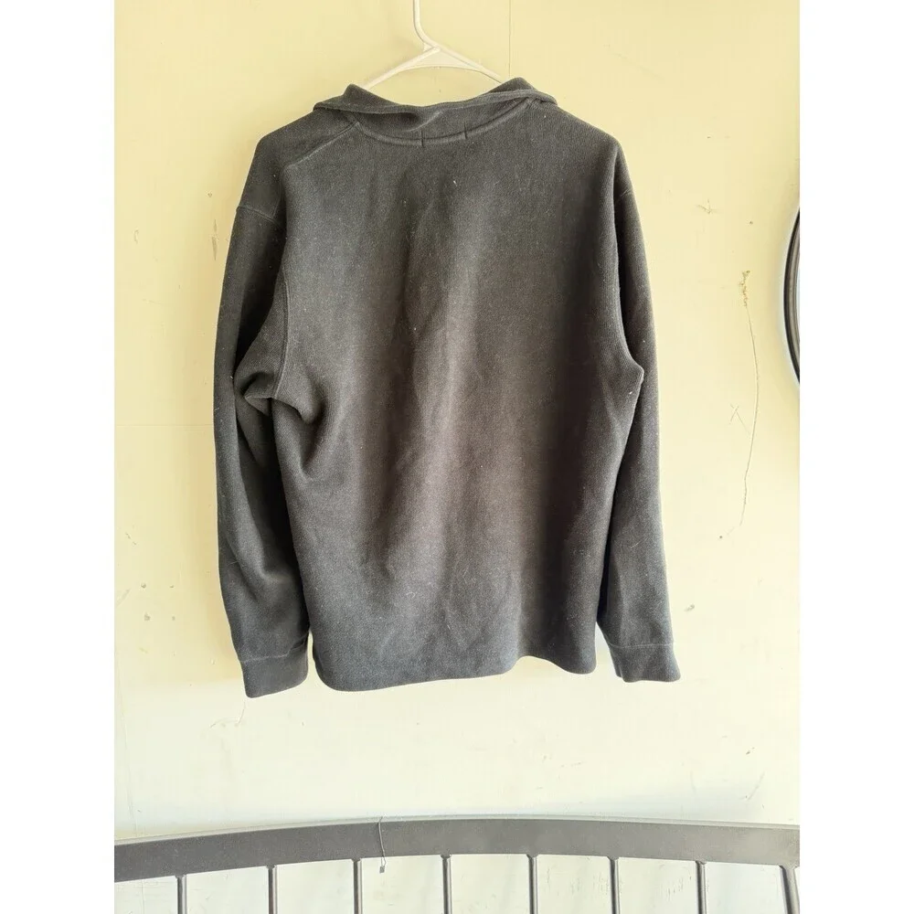 Polo Ralph Lauren Mens Medium Black Quarter Zip Pullover Cotton Sweater